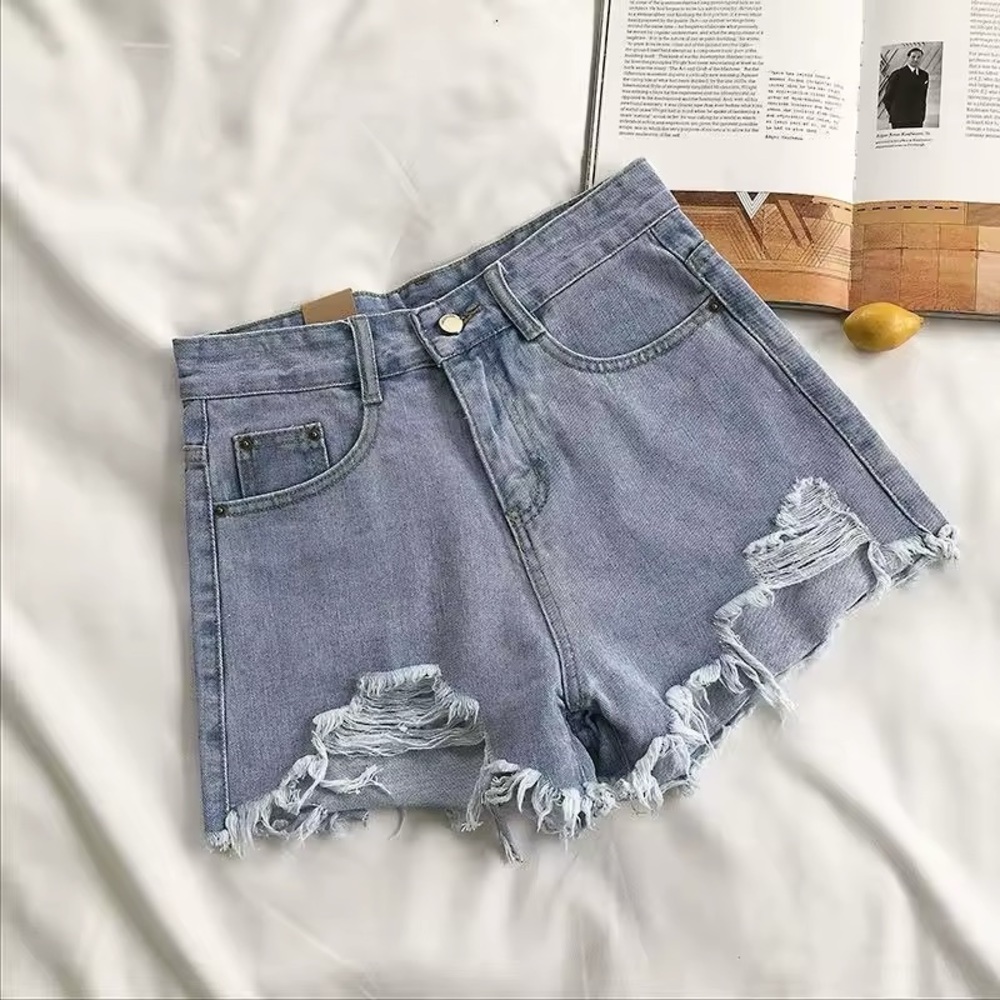 Distressed Denim Women Shorts